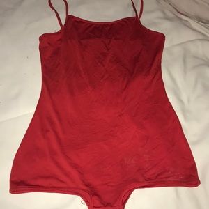 red bodysuit